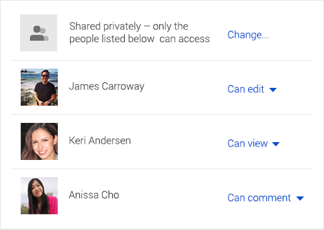A Google Drive adatvédelmi és megosztási beállításai
